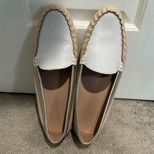 Cole Haan Two-Tone White and Tan Leather Driving Loafers